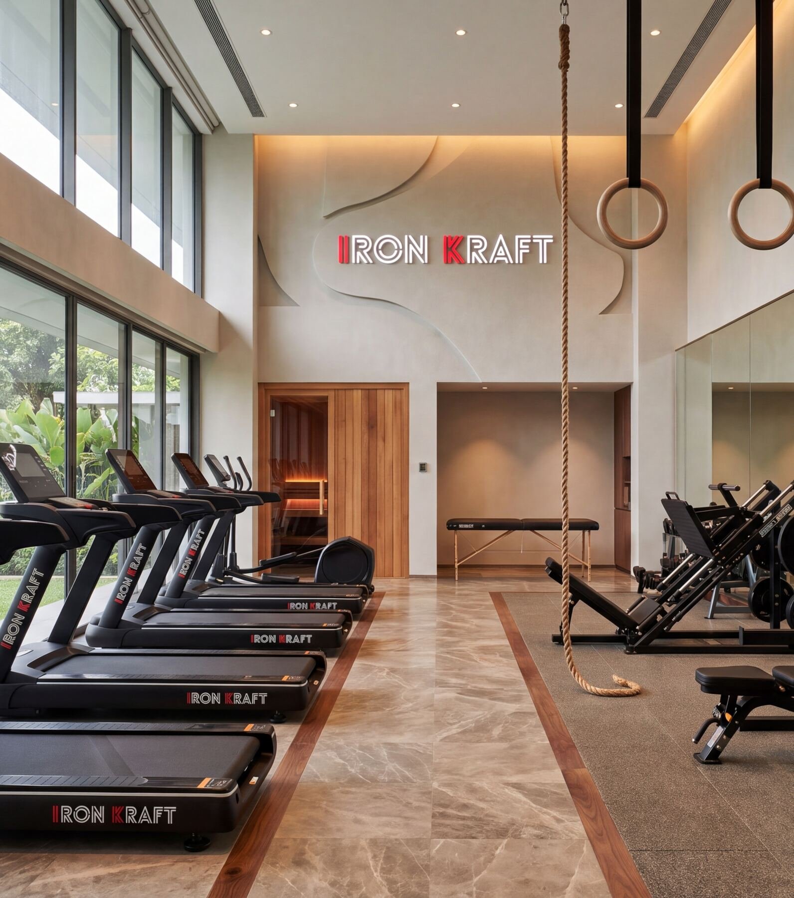 Academia de condomínio de alto padrão equipada pela Iron Kraft